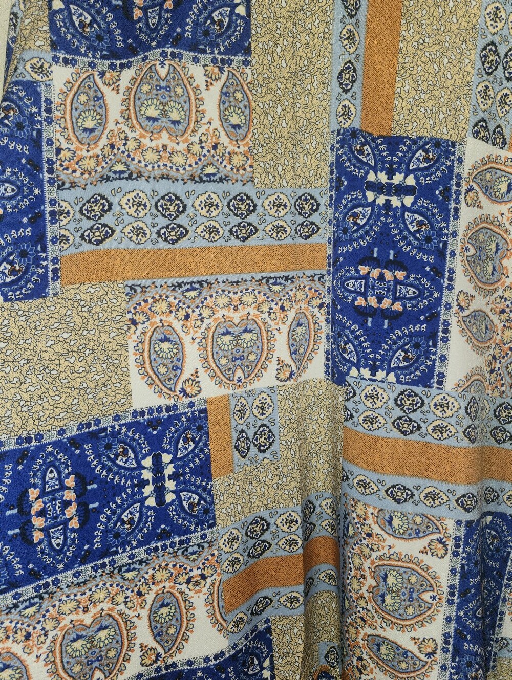 💙🧡💛NWOT Ces Femme "Patchwork Print Open Front Kimono" Sz Med-Oversized💛🧡💙 - Picture 11 of 11